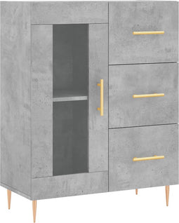 vidaXL - Dressoir - 69,5x34x90 - cm - bewerkt - hout - betongrijs