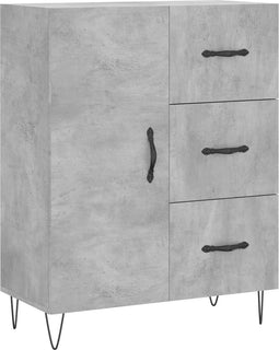 vidaXL - Dressoir - 69,5x34x90 - cm - bewerkt - hout - betongrijs
