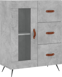 vidaXL - Dressoir - 69,5x34x90 - cm - bewerkt - hout - betongrijs