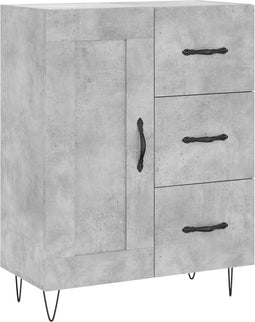 vidaXL - Dressoir - 69,5x34x90 - cm - bewerkt - hout - betongrijs