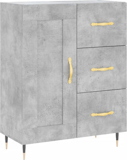vidaXL - Dressoir - 69,5x34x90 - cm - bewerkt - hout - betongrijs
