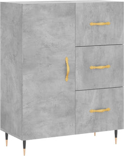 vidaXL - Dressoir - 69,5x34x90 - cm - bewerkt - hout - betongrijs
