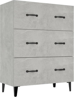 vidaXL - Dressoir - 69,5x34x90 - cm - bewerkt - hout - betongrijs