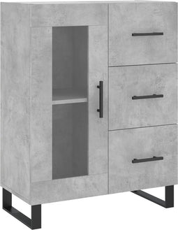 vidaXL - Dressoir - 69,5x34x90 - cm - bewerkt - hout - betongrijs