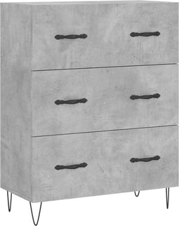 vidaXL - Dressoir - 69,5x34x90 - cm - bewerkt - hout - betongrijs