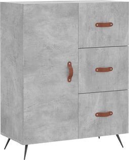 vidaXL - Dressoir - 69,5x34x90 - cm - bewerkt - hout - betongrijs