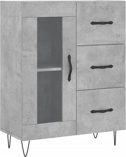 vidaXL - Dressoir - 69,5x34x90 - cm - bewerkt - hout - betongrijs