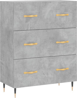 vidaXL - Dressoir - 69,5x34x90 - cm - bewerkt - hout - betongrijs