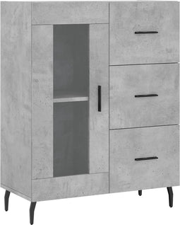 vidaXL - Dressoir - 69,5x34x90 - cm - bewerkt - hout - betongrijs