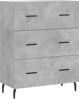 vidaXL - Dressoir - 69,5x34x90 - cm - bewerkt - hout - betongrijs