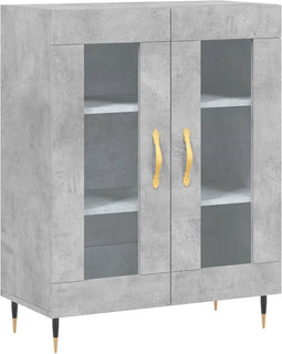 vidaXL - Dressoir - 69,5x34x90 - cm - bewerkt - hout - betongrijs