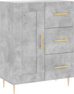 vidaXL - Dressoir - 69,5x34x90 - cm - bewerkt - hout - betongrijs
