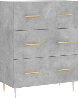 vidaXL - Dressoir - 69,5x34x90 - cm - bewerkt - hout - betongrijs