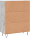 vidaXL - Dressoir - 69,5x34x90 - cm - bewerkt - hout - betongrijs
