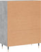 vidaXL - Dressoir - 69,5x34x90 - cm - bewerkt - hout - betongrijs