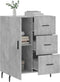 vidaXL - Dressoir - 69,5x34x90 - cm - bewerkt - hout - betongrijs