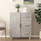 vidaXL - Dressoir - 69,5x34x90 - cm - bewerkt - hout - betongrijs