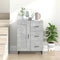 vidaXL - Dressoir - 69,5x34x90 - cm - bewerkt - hout - betongrijs