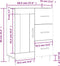 vidaXL - Dressoir - 69,5x34x90 - cm - bewerkt - hout - betongrijs