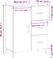 vidaXL - Dressoir - 69,5x34x90 - cm - bewerkt - hout - betongrijs