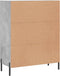 vidaXL - Dressoir - 69,5x34x90 - cm - bewerkt - hout - betongrijs