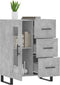 vidaXL - Dressoir - 69,5x34x90 - cm - bewerkt - hout - betongrijs