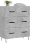 vidaXL - Dressoir - 69,5x34x90 - cm - bewerkt - hout - betongrijs