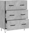 vidaXL - Dressoir - 69,5x34x90 - cm - bewerkt - hout - betongrijs