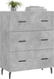 vidaXL - Dressoir - 69,5x34x90 - cm - bewerkt - hout - betongrijs