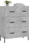 vidaXL - Dressoir - 69,5x34x90 - cm - bewerkt - hout - betongrijs