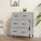 vidaXL - Dressoir - 69,5x34x90 - cm - bewerkt - hout - betongrijs