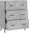 vidaXL - Dressoir - 69,5x34x90 - cm - bewerkt - hout - betongrijs