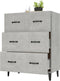 vidaXL - Dressoir - 69,5x34x90 - cm - bewerkt - hout - betongrijs