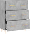 vidaXL - Dressoir - 69,5x34x90 - cm - bewerkt - hout - betongrijs