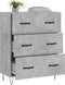 vidaXL - Dressoir - 69,5x34x90 - cm - bewerkt - hout - betongrijs