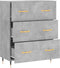 vidaXL - Dressoir - 69,5x34x90 - cm - bewerkt - hout - betongrijs
