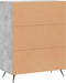 vidaXL - Dressoir - 69,5x34x90 - cm - bewerkt - hout - betongrijs
