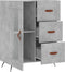 vidaXL - Dressoir - 69,5x34x90 - cm - bewerkt - hout - betongrijs