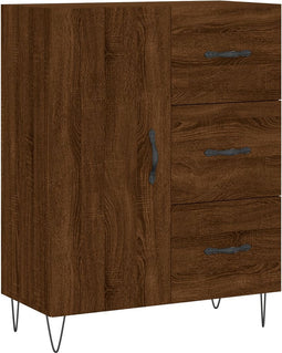 vidaXL - Dressoir - 69,5x34x90 - cm - bewerkt - hout - bruin - eikenkleur