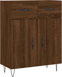 vidaXL - Dressoir - 69,5x34x90 - cm - bewerkt - hout - bruin - eikenkleur