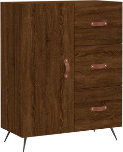 vidaXL - Dressoir - 69,5x34x90 - cm - bewerkt - hout - bruin - eikenkleur