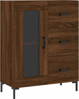vidaXL - Dressoir - 69,5x34x90 - cm - bewerkt - hout - bruin - eikenkleur