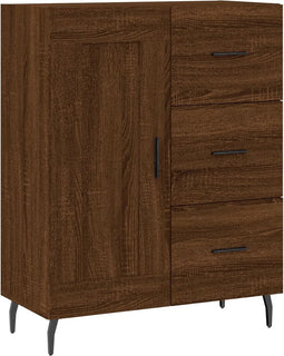 vidaXL - Dressoir - 69,5x34x90 - cm - bewerkt - hout - bruin - eikenkleur
