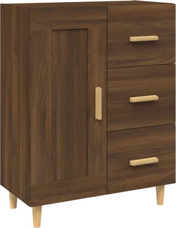 vidaXL - Dressoir - 69,5x34x90 - cm - bewerkt - hout - bruin - eikenkleur