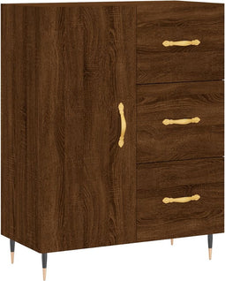 vidaXL - Dressoir - 69,5x34x90 - cm - bewerkt - hout - bruin - eikenkleur
