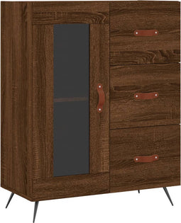 vidaXL - Dressoir - 69,5x34x90 - cm - bewerkt - hout - bruin - eikenkleur