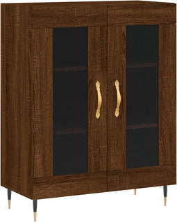 vidaXL - Dressoir - 69,5x34x90 - cm - bewerkt - hout - bruin - eikenkleur