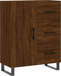 vidaXL - Dressoir - 69,5x34x90 - cm - bewerkt - hout - bruin - eikenkleur