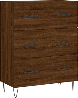 vidaXL - Dressoir - 69,5x34x90 - cm - bewerkt - hout - bruin - eikenkleur