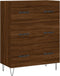 vidaXL - Dressoir - 69,5x34x90 - cm - bewerkt - hout - bruin - eikenkleur